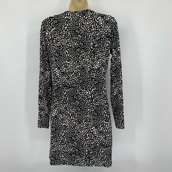 DVF Diane von Furstenberg Reina Tiny Marks Black tunic dress white small new 6 - Picture 4 of 7